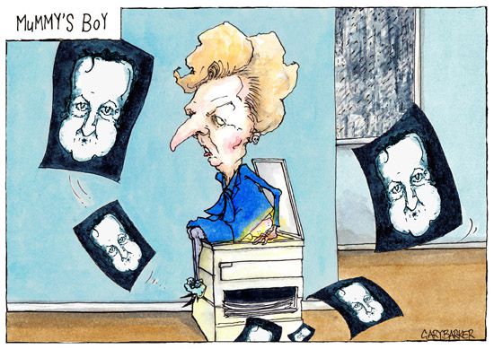 Margaret Thatcher David Cameron cartoon