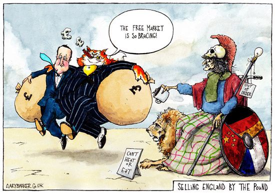 David Cameron Brittania austerity fat cat