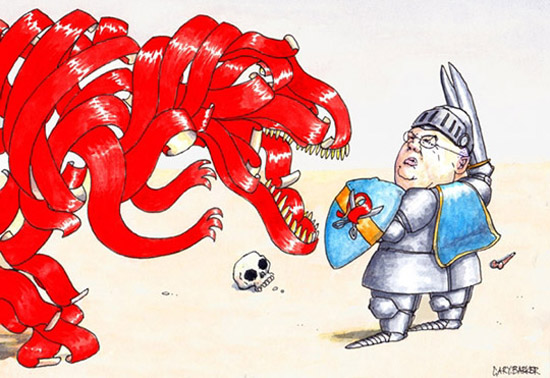Eric Pickles red tape dragon illustration