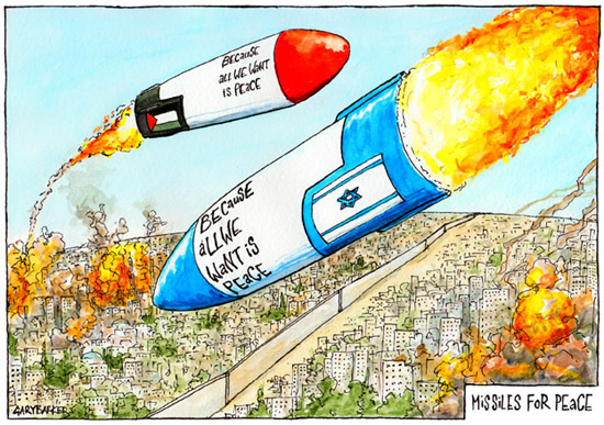 Missiles Israel Palestine cartoon