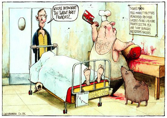 NHS privatisation cartoon