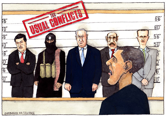 Barack Obama with Netanyahu, Assad, ISIS, Maliki, Mohyeldin
