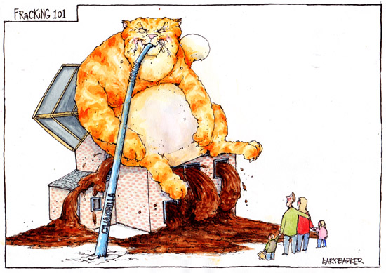 Fracking cartoon fat cat