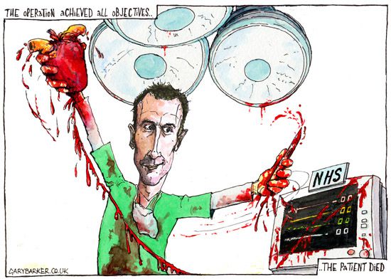 NHS, Jeremy Hunt, cartoon