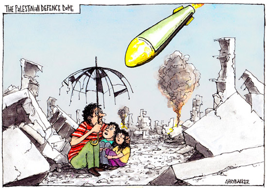 Palestinian Gaza iron dome cartoon