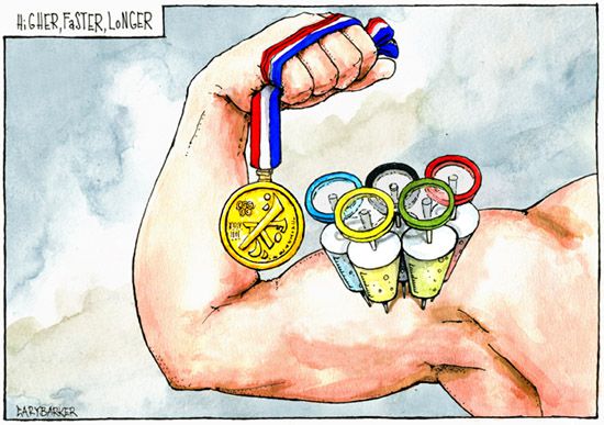 Doping Olympics cartoon