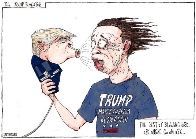 Blowhard Trump cartoon