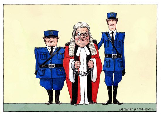 UK Judge EU laws cartoon