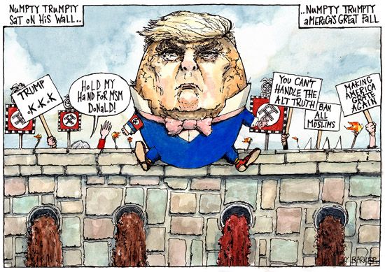 Donald Trump wall cartoon - UK Political Cartoonist Cartoons