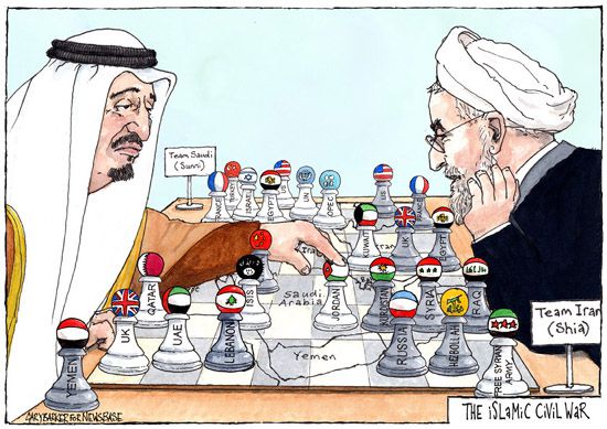 Saudi Iran cartoon - Political Cartoonist Gary Barker Cartoons