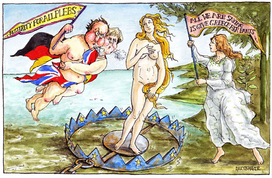 Angela Merkel David Cameron cartoon
