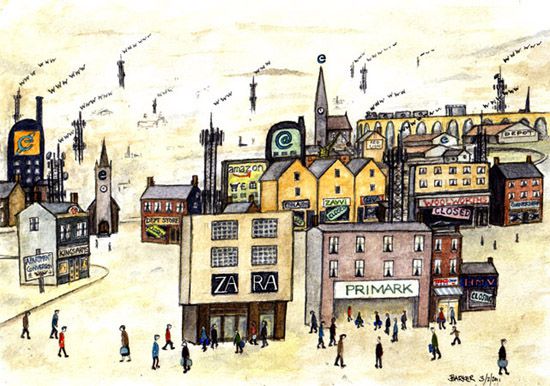 LS Lowry business illustration