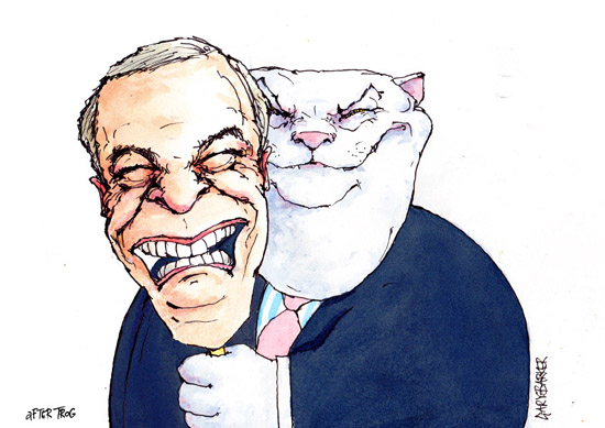 Nigel Farage UKIP fat cat cartoon