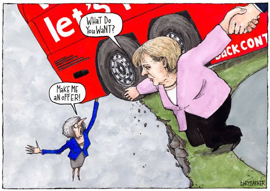 Angela Merkel Theresa May cartoon