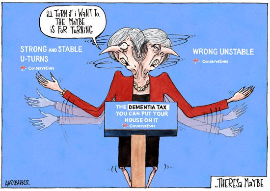 Theresa May cartoon manifesto - Political Cartoonist Gary Barker Cartoons