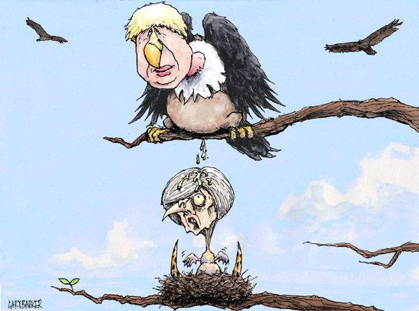 Cartoon Boris Johsnon Theresa May
