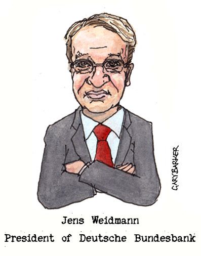 Jens Weidmann karikatur caricature cartoon