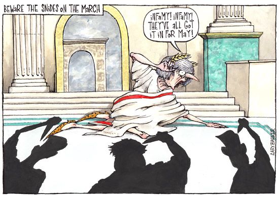 Infamy, Theresa May, cartoon