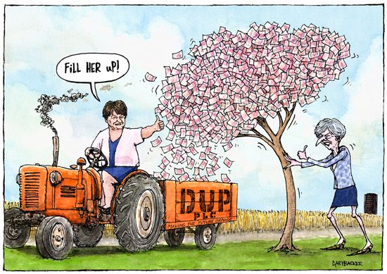 Theresa May Arlene Foster cartoon