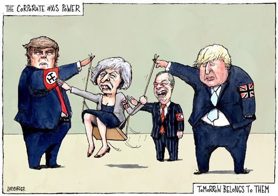 Boris Farage Trump Theresa May cartoon