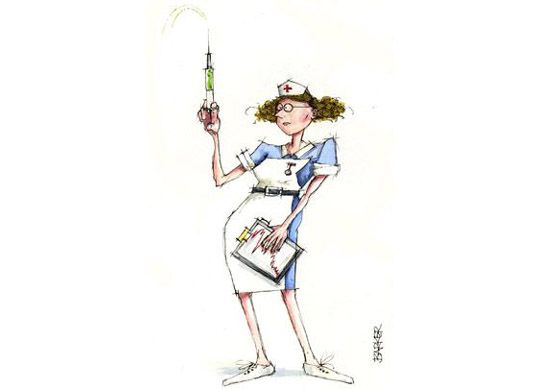 Nurse, hosptial, illustration