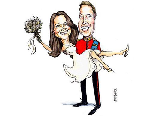 Prince William Kate Middleton caricature