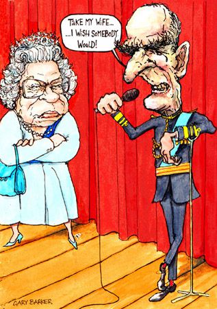 Queen Elizabeth cartoon Prince Philip