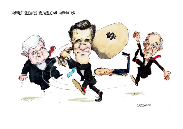 Mitt Romney Ron Paul and Newt Gingrich editorial