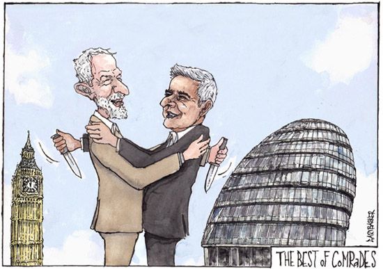 Comrades Sadiq Khan Jeremy Corbyn cartoon