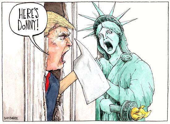 Shining Liberty Trump cartoon
