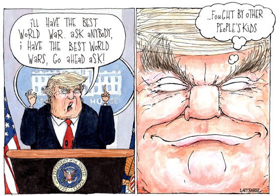 Syria bombing intervention Donald Trump cartoon