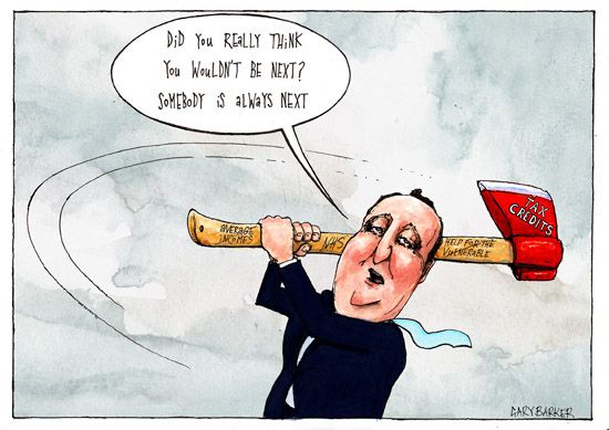 Tax credits David Cameron cartoon