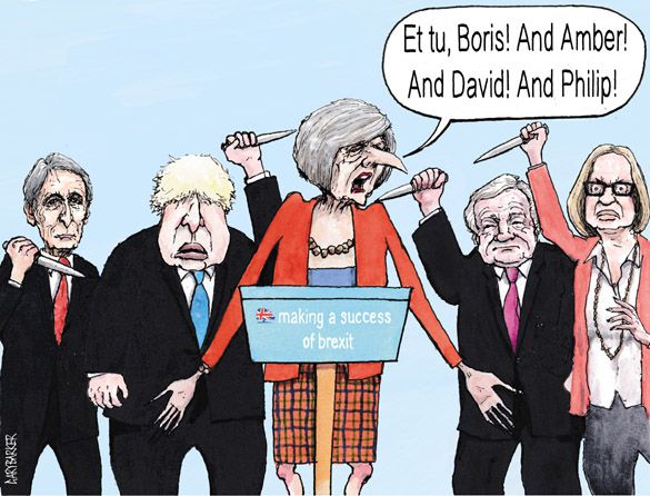 Cartoon Theresa May Boris Johnson Amber Rudd Philip Hammond