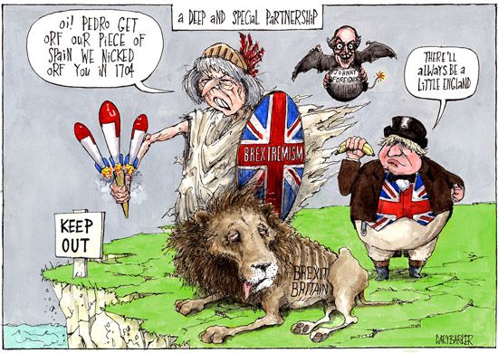 Brexit Gibraltar Theresa May cartoon