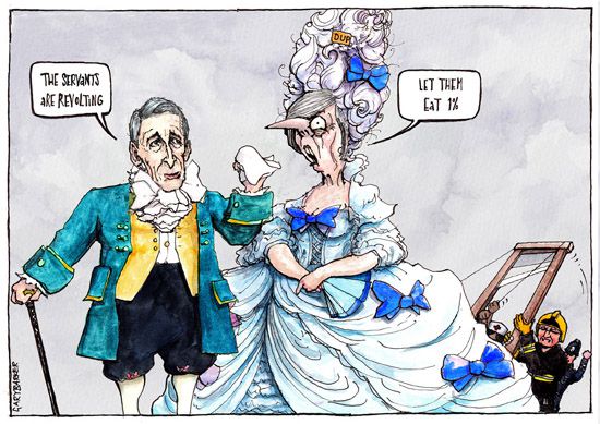 Dessin Marie Antoinette Theresa May cartoon