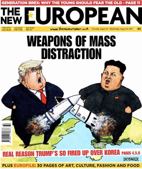 Trump cartoon dessin spotprent karikatur Kim Jong Un